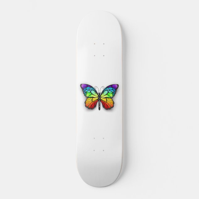 Rainbow butterfly Monarch Mini Skateboard Bräda 18,5 Cm (Framsida)