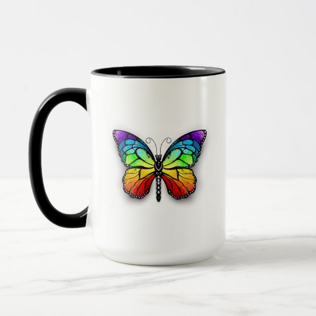 Rainbow butterfly Monarch Mugg (Vänster)