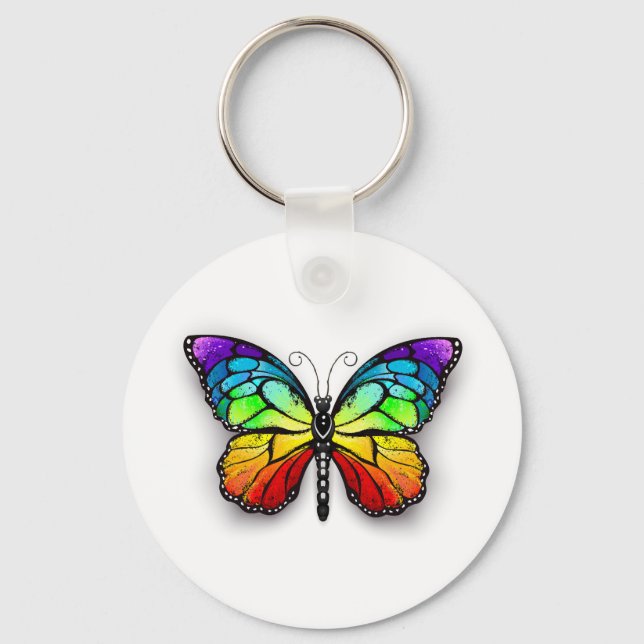Rainbow butterfly Monarch Nyckelring (Framsida)