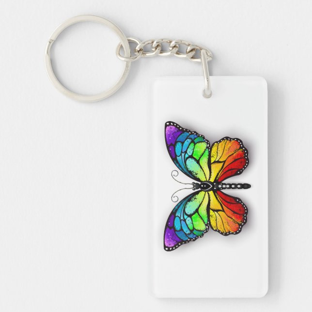 Rainbow butterfly Monarch Nyckelring (Framsidan)