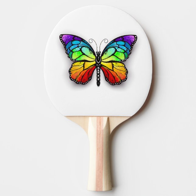 Rainbow butterfly Monarch Pingisracket (Framsidan)