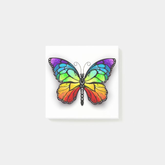 Rainbow butterfly Monarch Post-it Block (Framsida)