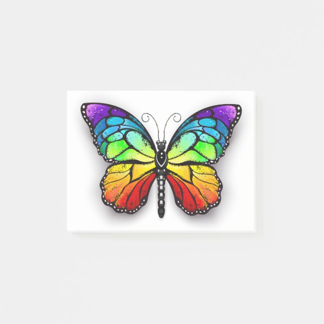 Rainbow butterfly Monarch Post-it Block (Framsida)