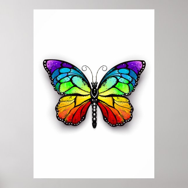 Rainbow butterfly Monarch Poster (Framsidan)