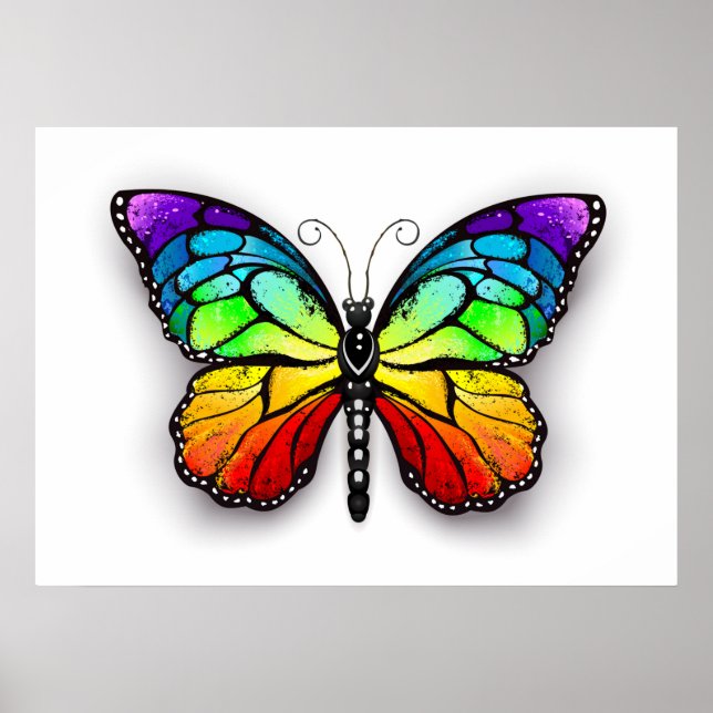 Rainbow butterfly Monarch Poster (Framsidan)