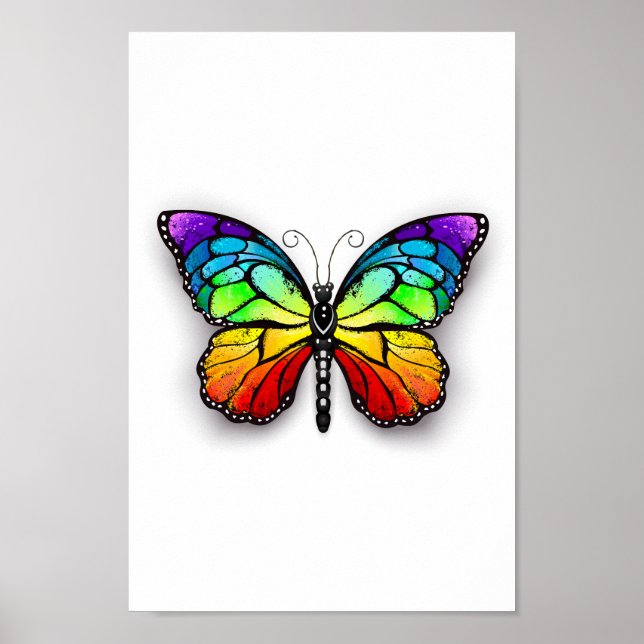 Rainbow butterfly Monarch Poster (Framsidan)