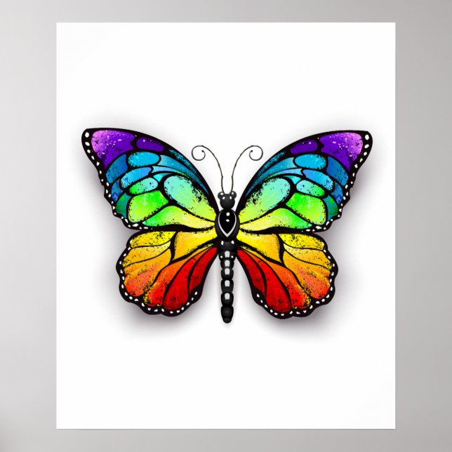 Rainbow butterfly Monarch Poster (Framsidan)