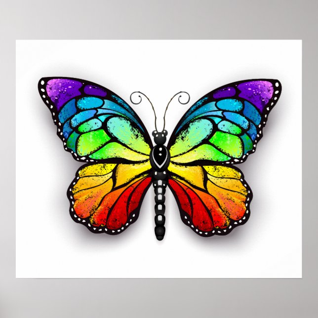 Rainbow butterfly Monarch Poster (Framsidan)