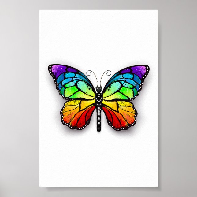 Rainbow butterfly Monarch Poster (Framsidan)