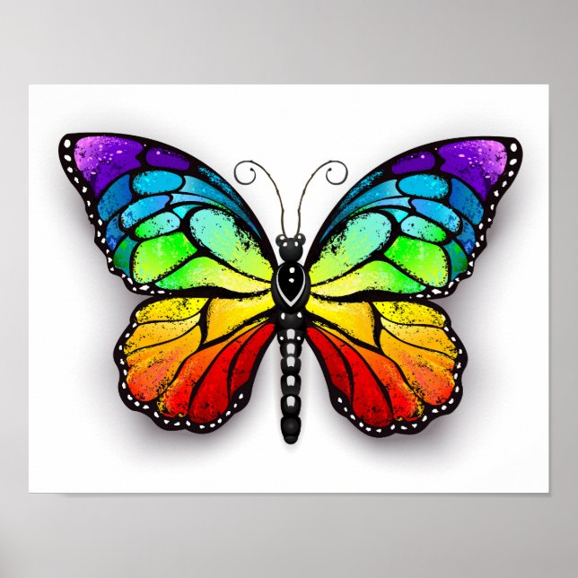 Rainbow butterfly Monarch Poster (Framsidan)