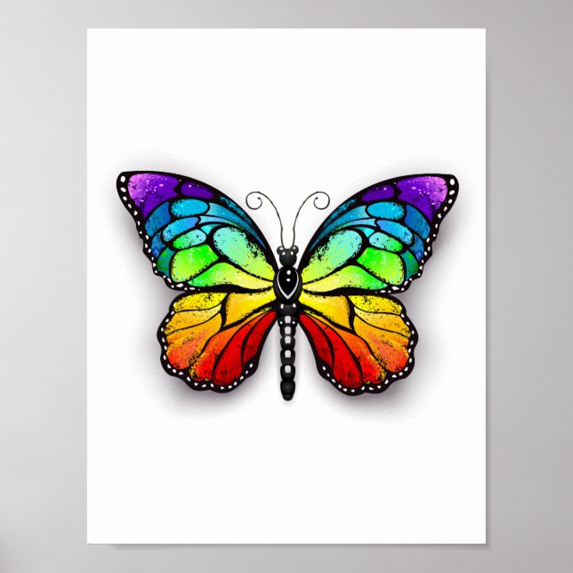 Rainbow butterfly Monarch Poster (Framsidan)