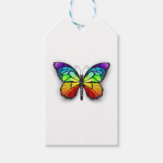 Rainbow butterfly Monarch Presentetikett (Framsidan)
