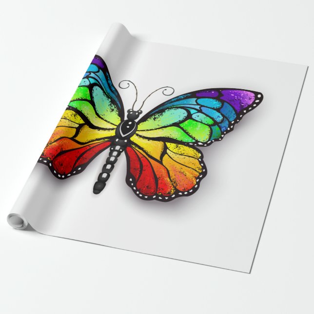 Rainbow butterfly Monarch Presentpapper (Utrullad)