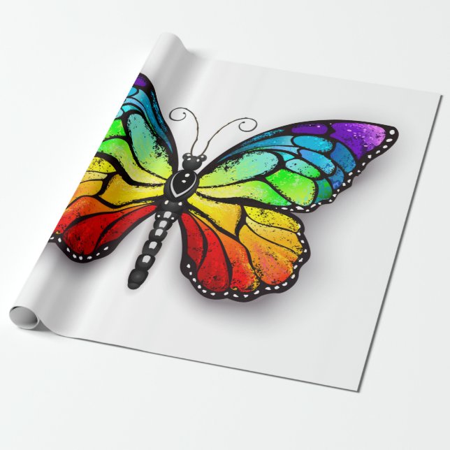 Rainbow butterfly Monarch Presentpapper (Utrullad)