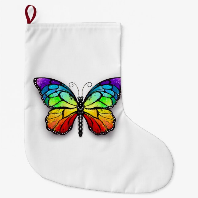 Rainbow butterfly Monarch Stor Julstrumpa (Framsidan)