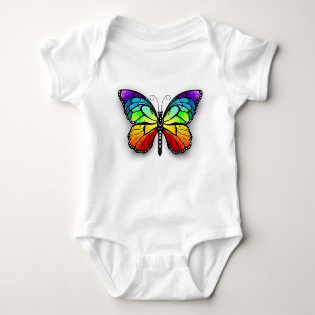 Rainbow butterfly Monarch T Shirt (Framsida)