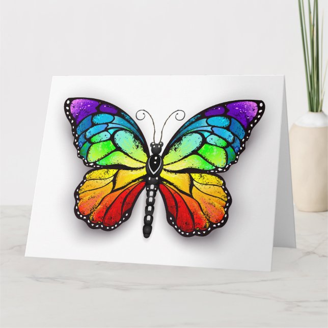 Rainbow butterfly Monarch Tack Kort (Framsida)