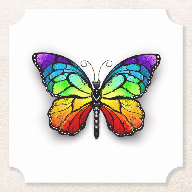 Rainbow butterfly Monarch Underlägg Papper (Framsida)