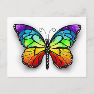 Rainbow butterfly Monarch Vykort