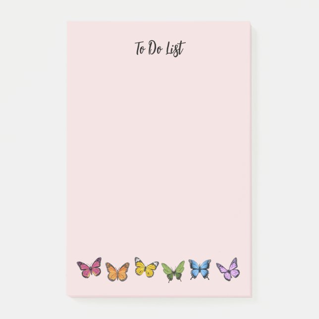 Rainbow Butterfly Mönster Large PostIT Notes Post-it Block (Framsida)