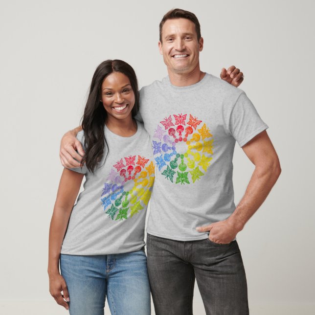 Rainbow Butterfly Mushroom Shirt T Shirt (Unisex)