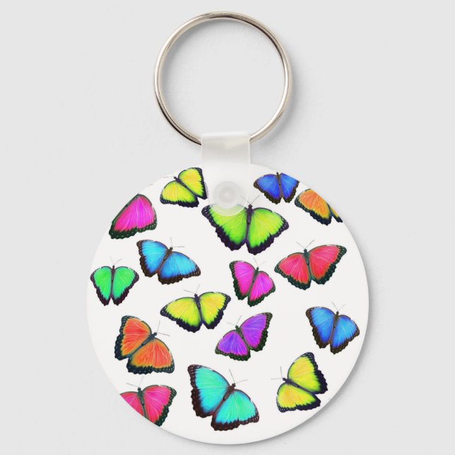 Rainbow Butterfly Nyckelring (Framsida)