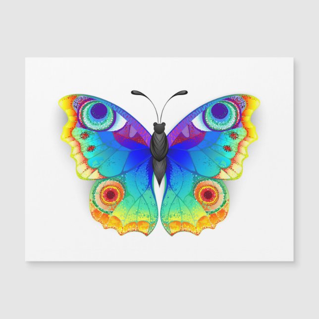 Rainbow Butterfly Peacock Eye Magnetisk Inbjudningskort (Framsida)