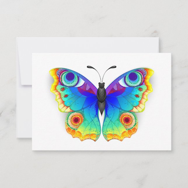 Rainbow Butterfly Peacock Eye OSA Kort (Framsida)