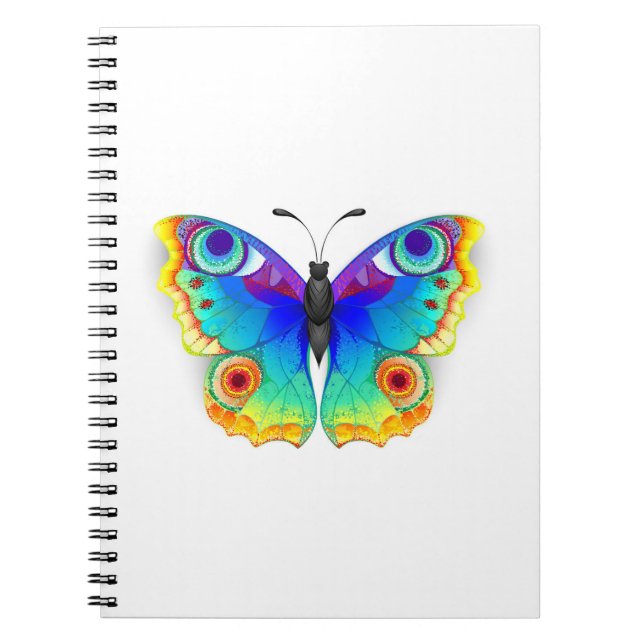Rainbow Butterfly Peacock Öga Anteckningsbok (Framsidan)