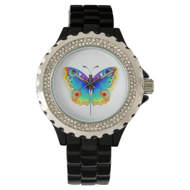 Rainbow Butterfly Peacock Öga Armbandsur (Framsida)