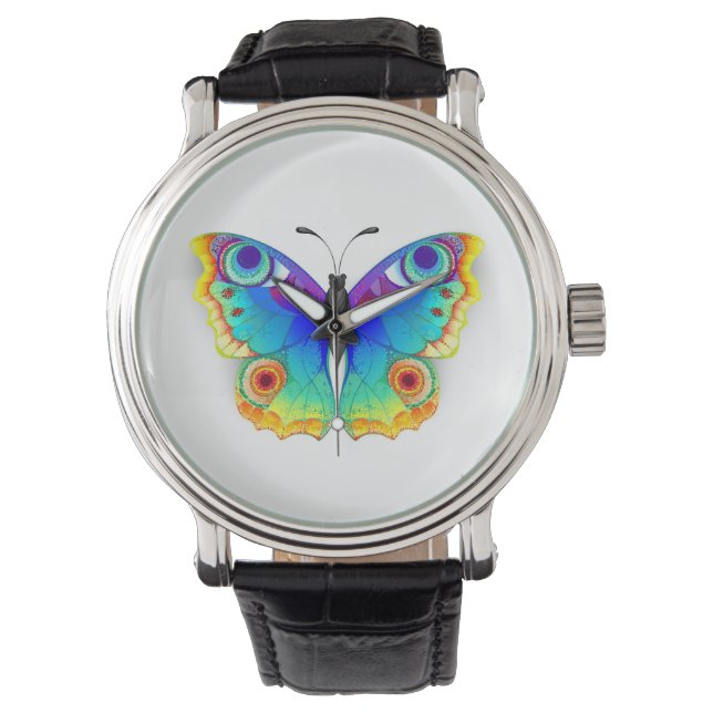Rainbow Butterfly Peacock Öga Armbandsur (Framsida)