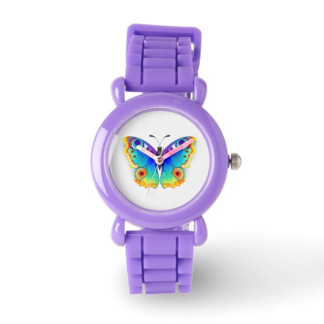 Rainbow Butterfly Peacock Öga Armbandsur (Framsida)