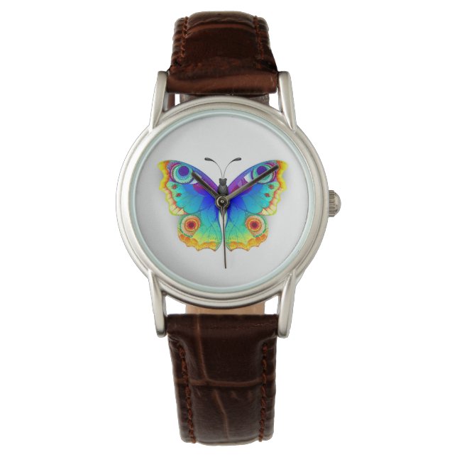 Rainbow Butterfly Peacock Öga Armbandsur (Framsida)