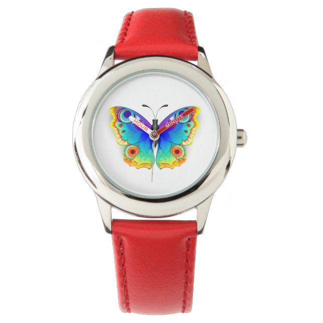 Rainbow Butterfly Peacock Öga Armbandsur (Framsida)