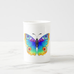 Rainbow Butterfly Peacock Öga Benporslin Mugg