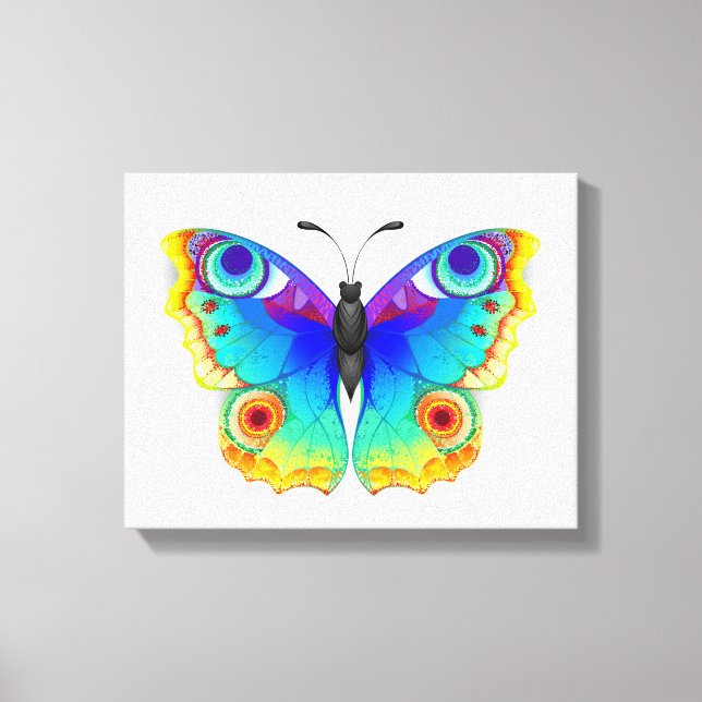 Rainbow Butterfly Peacock Öga Canvastryck (Framsida)