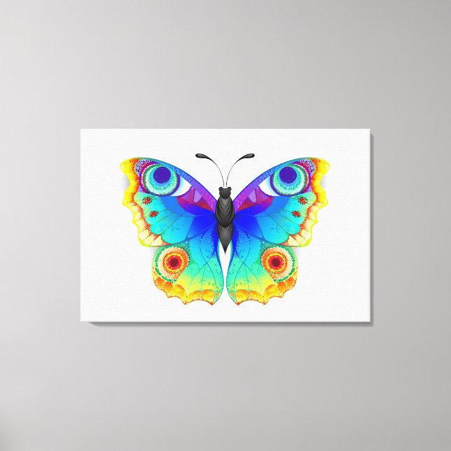 Rainbow Butterfly Peacock Öga Canvastryck (Framsida)