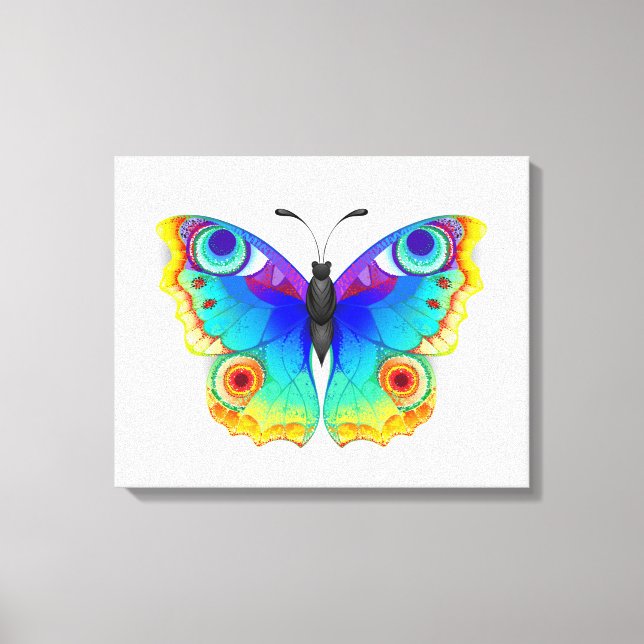 Rainbow Butterfly Peacock Öga Canvastryck (Framsida)