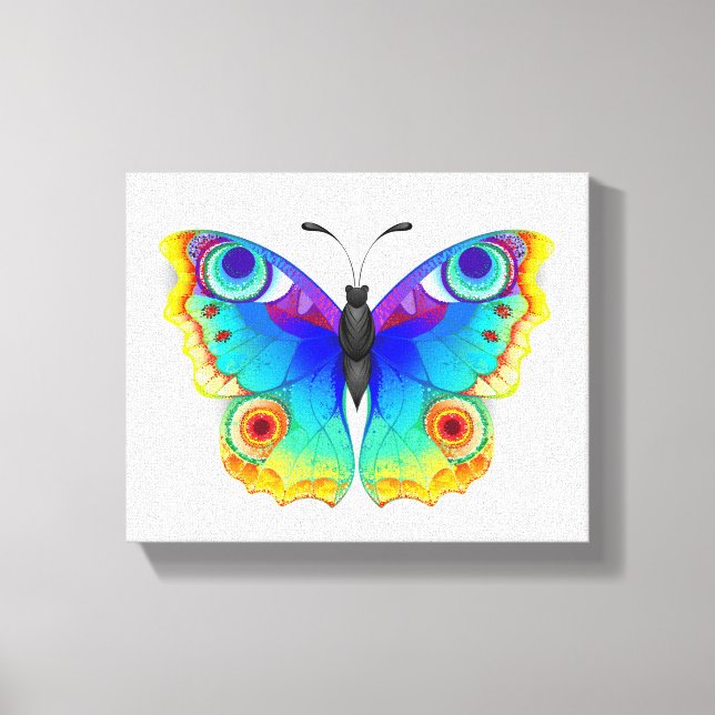 Rainbow Butterfly Peacock Öga Canvastryck (Framsida)