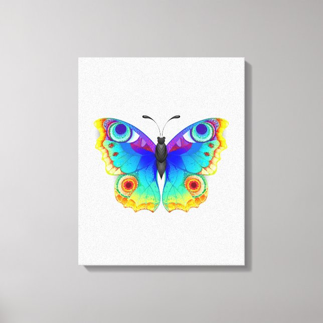 Rainbow Butterfly Peacock Öga Canvastryck (Framsida)
