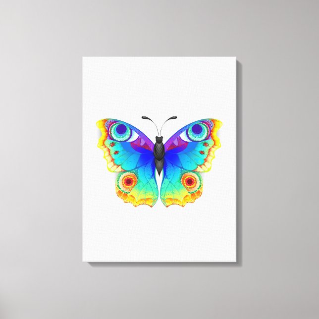 Rainbow Butterfly Peacock Öga Canvastryck (Framsida)