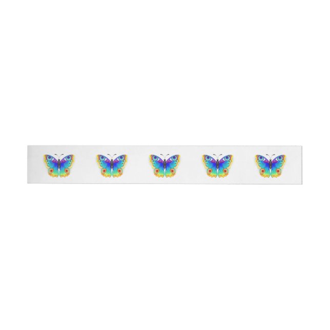 Rainbow Butterfly Peacock Öga Etikettband (Individuell)