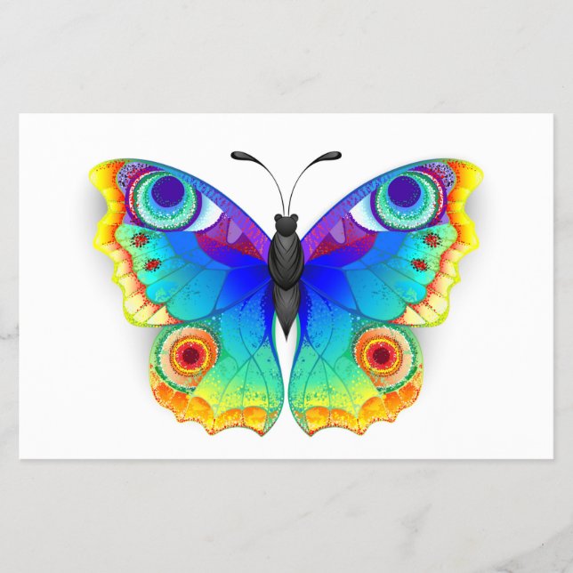 Rainbow Butterfly Peacock Öga Flygblad (Framsidan)