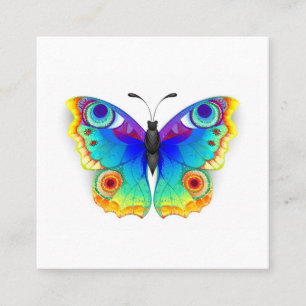 Rainbow Butterfly Peacock Öga Fyrkantigt Visitkort
