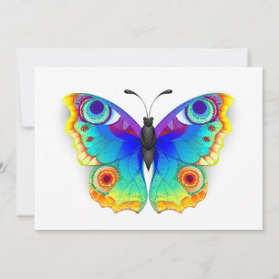 Rainbow Butterfly Peacock Öga Inbjudningar