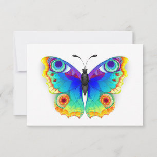 Rainbow Butterfly Peacock Öga Inbjudningar