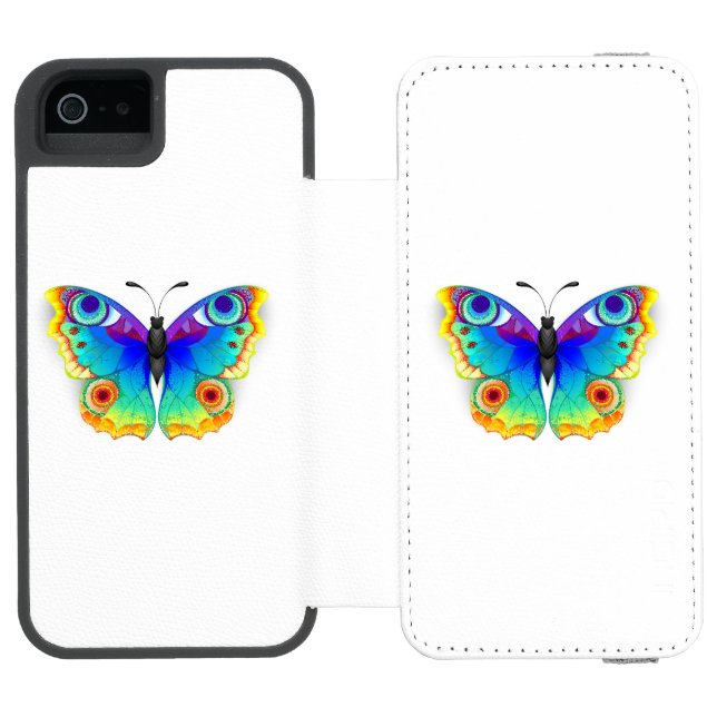 Rainbow Butterfly Peacock Öga Incipio iPhone Wallet Skal (Folio Öppen)