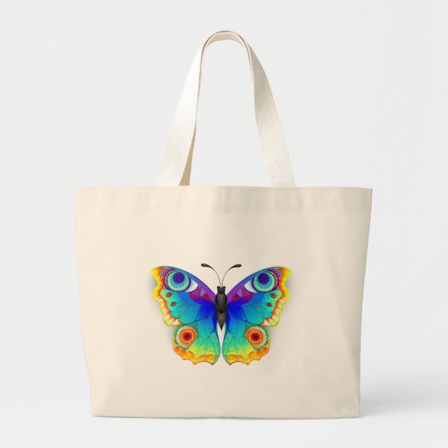 Rainbow Butterfly Peacock Öga Jumbo Tygkasse (Framsidan)