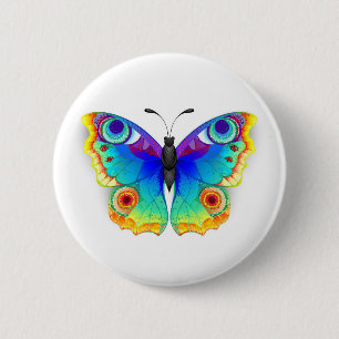 Rainbow Butterfly Peacock Öga Knapp