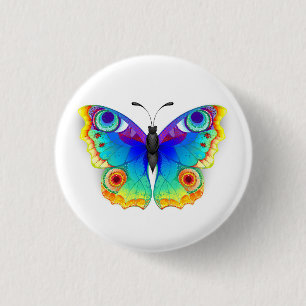 Rainbow Butterfly Peacock Öga Knapp